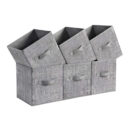 Fabric Storage Bins with Dual Handles Grey (Set of 6)