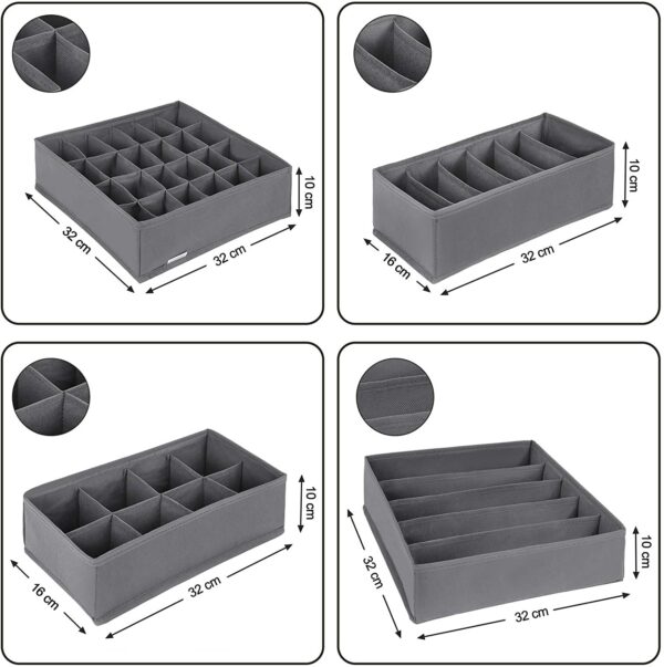 Drawer Organiser Grey (Set of 4) - Image 3