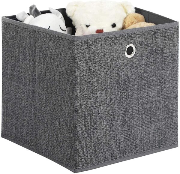 Fabric Foldable Storage Boxes Grey (Set of 6) - Image 5