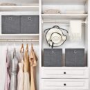 Fabric Foldable Storage Boxes Grey (Set of 6)