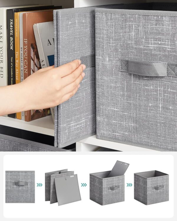 Fabric Storage Bins with Dual Handles Grey (Set of 6) - Image 2