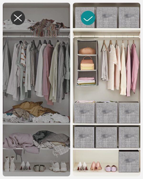 Fabric Storage Bins with Dual Handles Grey (Set of 6) - Image 4