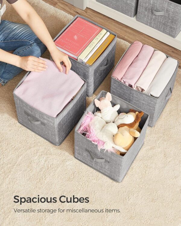 Fabric Storage Bins with Dual Handles Grey (Set of 6) - Image 3