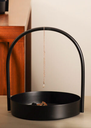 Cairo Round Metal Caddy Medium - Black