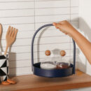 Cairo Round Metal Caddy Medium - Ink Blue