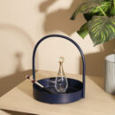 Cairo Round Metal Caddy Medium - Ink Blue