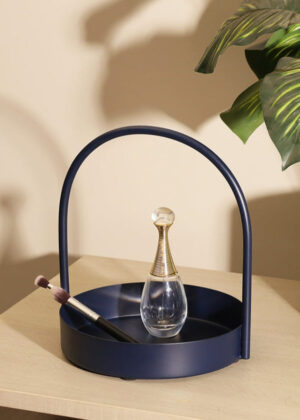 Cairo Round Metal Caddy Medium - Ink Blue