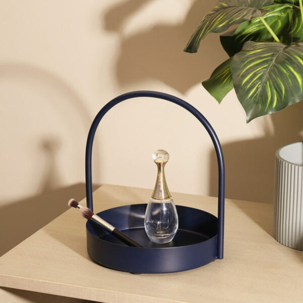 Cairo Round Metal Caddy Medium - Ink Blue