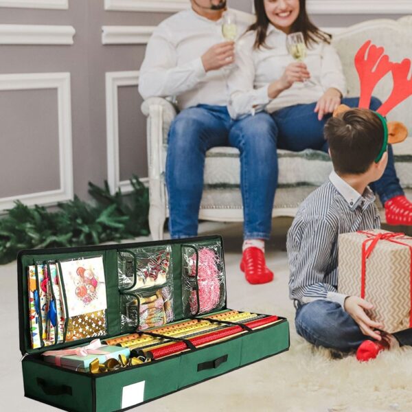 Holiday Christmas Gift Wrap Organiser Storage Bag - Image 2