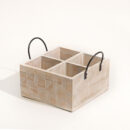 Patterned Square Sectioned Caddy - Aspen White