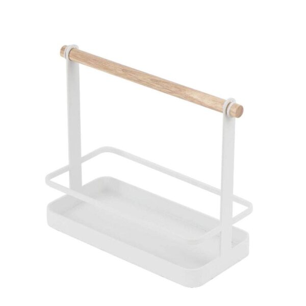 Slim Organiser with Wooden Handle - White - Image 2