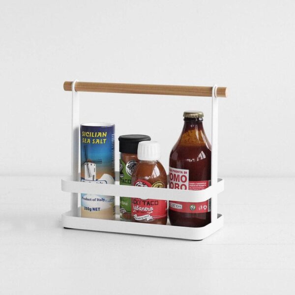 Slim Organiser with Wooden Handle - White - Image 9