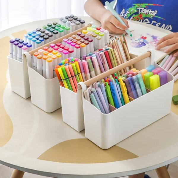 Storage Caddy with Adjustable Dividers - White - Image 3
