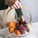 Aura Glass Storage Basket with Wooden Handle