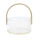 Aura Glass Storage Basket with Wooden Handle