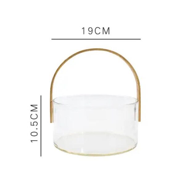 Aura Glass Storage Basket with Wooden Handle - Image 6
