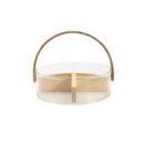 Aura Sectional Glass Storage Basket with Wooden Handle