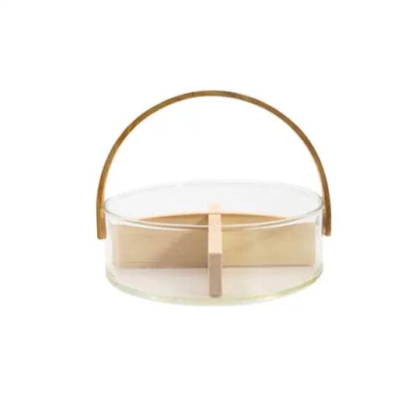 Aura Sectional Glass Storage Basket with Wooden Handle - Image 2