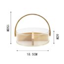 Aura Sectional Glass Storage Basket with Wooden Handle